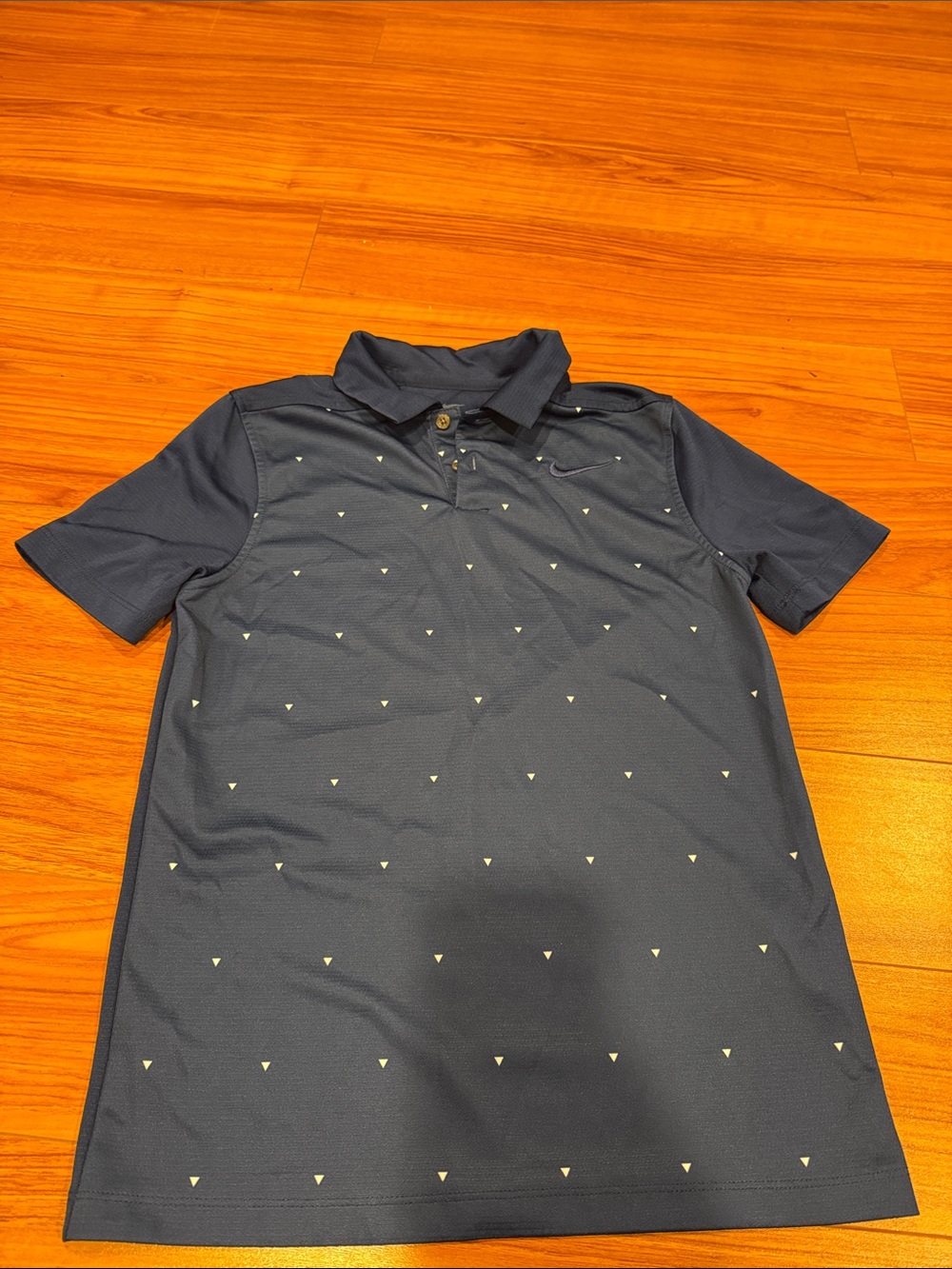 Nike kids Navy Blue Polo with Small White Triangle Print